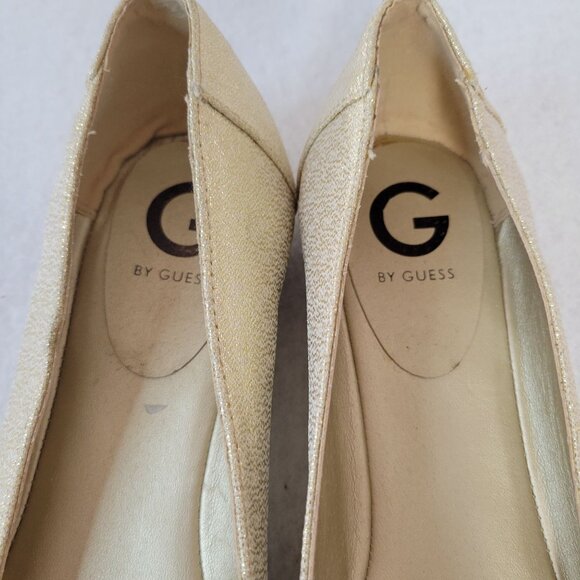 G By Guess Womens Gold Tone Slip-On Ballet Flats Size 9 - Picture 2 of 9